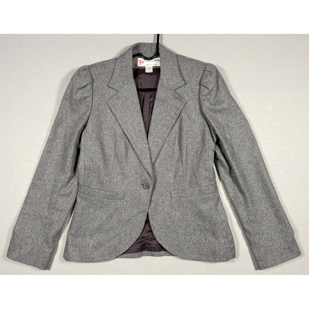 Peabody House Vintage Women's Single Button Blazer - Gray - Size 7 / 8